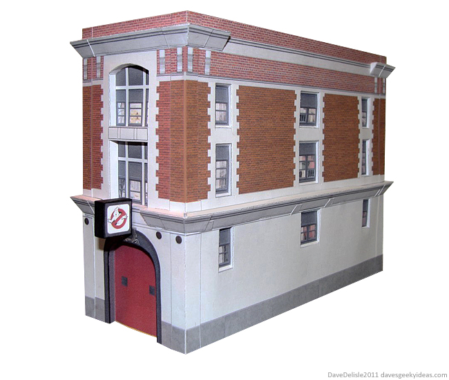 Ghostbusters Firehouse Papercraft design by Dave Delisle 2011 davesgeekyideas dave's geeky ideas